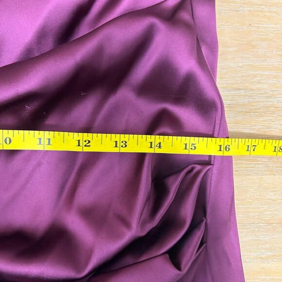 Talbot Runhof Cocktail Dress Sz 10/12 Burgundy Ruched Sheath Luxury Gala Yacht - Picture 12 of 13